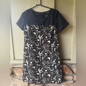 Miss Wu Elegant Black and White Floral Dress